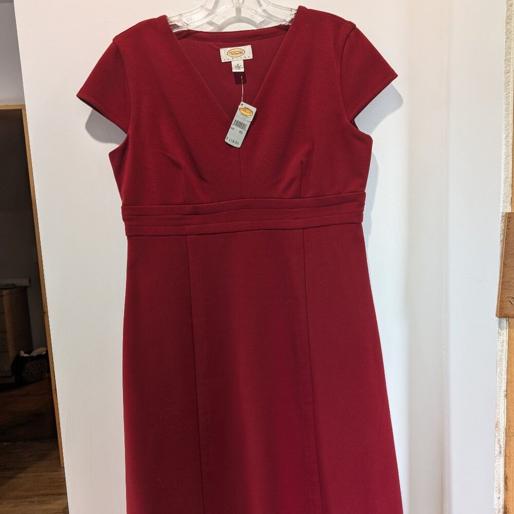 Red A-Line Dress, Talbots, Petite 6